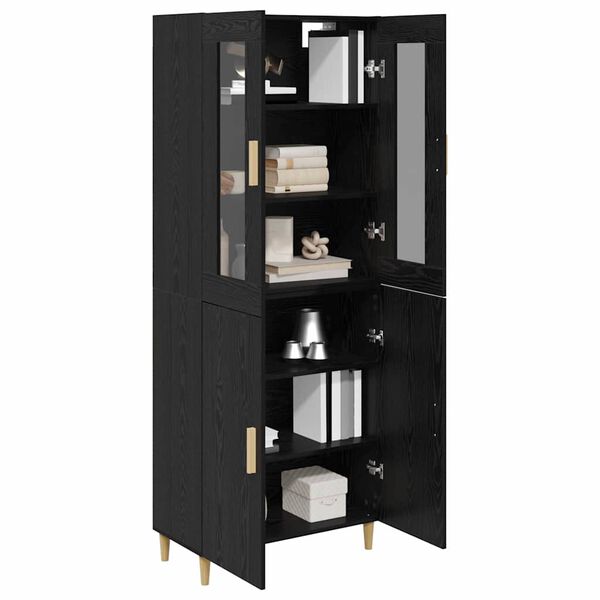 vidaXL Highboard Schwarz Eichen-Optik 69,5 x 34 x 180 cm