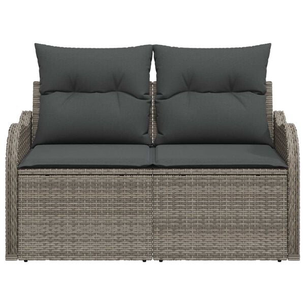 vidaXL Gartensofa Grau 121 x 62 x 69cm Poly-Rattan