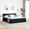 vidaXL Bett mit Stauraum und LED Schwarz 180 x 200 cm Polyester
