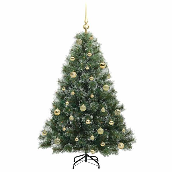 vidaXL K&uuml;nstlicher Weihnachtsbaum mit 150 LEDs Gr&uuml;n 150 cm PE und PVC