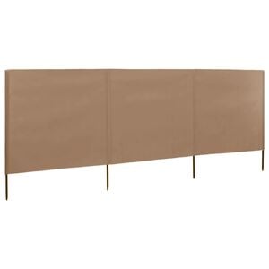 vidaXL 3-teiliges Windschutzgewebe 400 x 120 cm Taupe