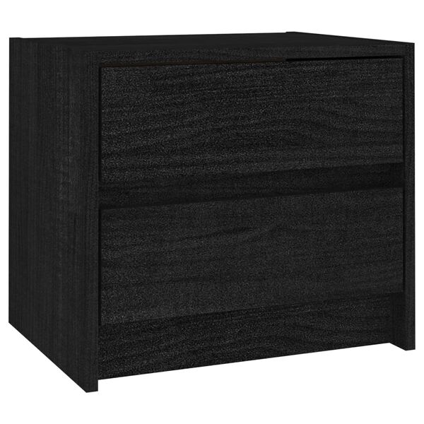 vidaXL Nachtschrank Schwarz 40x30,5x35,5 cm Massivholz Kiefer