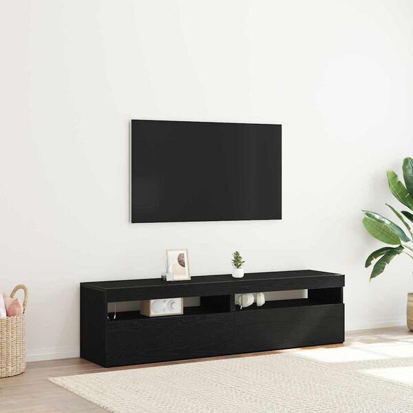 vidaXL TV-Schr&auml;nk 2 pcs Schwarz Eichen-Optik 75 x 35 x 40 cm
