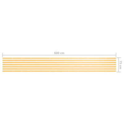 vidaXL Balkon-Sichtschutz Weiß und Gelb 75x600 cm Oxford-Gewebe