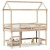 vidaXL Hochbett mit Leiter und Dach 90x200 cm Massivholz Kiefer