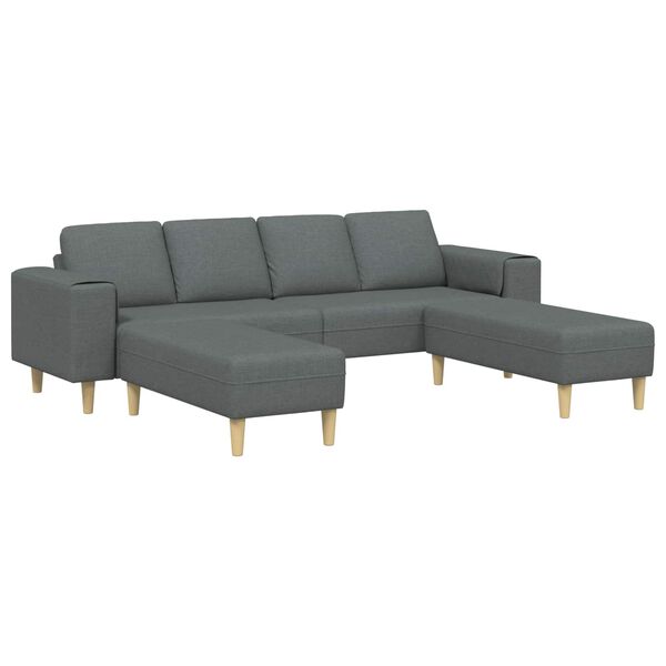 vidaXL Sofa Set Dunkelgrau Stoff