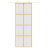 vidaXL Schiebetür Golden 76x205 cm Matt ESG-Glas und Aluminium