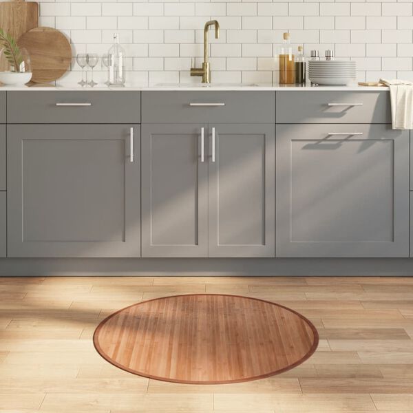 vidaXL Teppich Rund Natur 80 cm Bambus