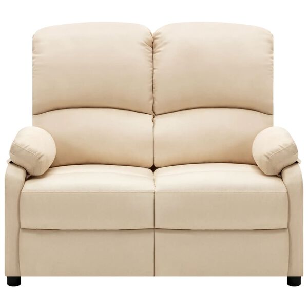 vidaXL 2-Sitzer-Sofa Verstellbar Creme Stoff