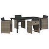 vidaXL Garten Essgruppe 5 Stk. Grau Poly-Rattan
