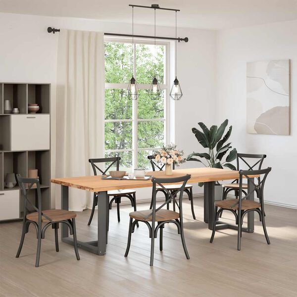 vidaXL Esstischbeine T-Form 2 Stk. Anthrazit 90x35x(72-73) cm Stahl