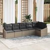 vidaXL Gartensofa-set mit Kissen mit Speicher 6 pcs Grau Poly-Rattan