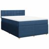 vidaXL Boxspringbett mit Matratze Blau 160x200 cm Stoff