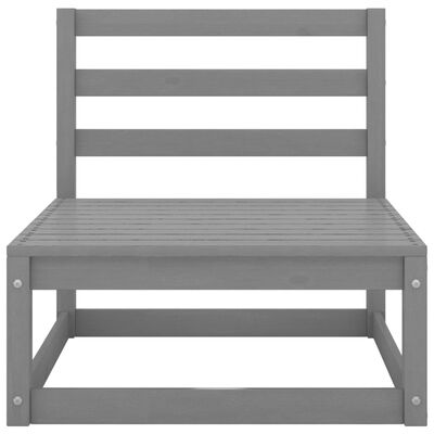 vidaXL Outdoor-Sofa 4-Sitzer Grau Massivholz Kiefer