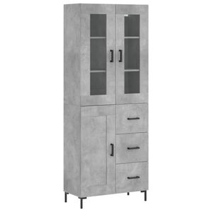 vidaXL Highboard Betongrau 69,5x34x180 cm Holzwerkstoff