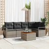 vidaXL Gartensofa-set mit Kissen 6 pcs Grau Poly-Rattan