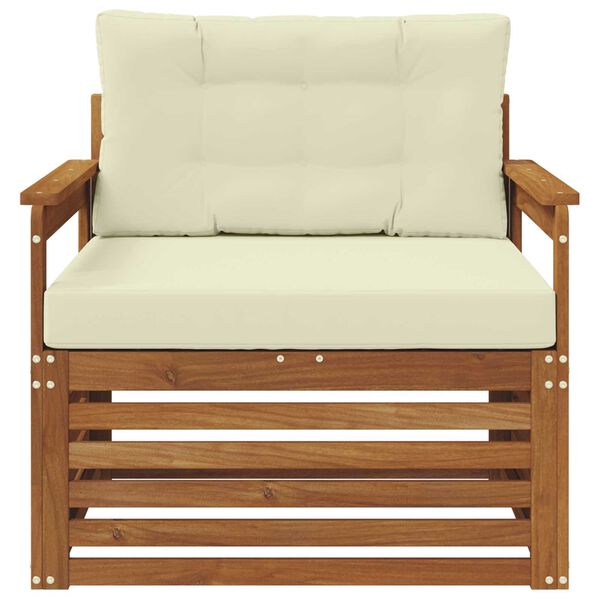 vidaXL Outdoor-Sofagarnitur Massives Akazienholz und Polyester Natur