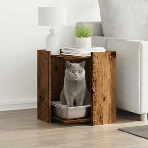 vidaXL Katzenklo Altholz-Optik 42x42x51 cm Holzwerkstoff