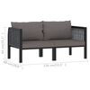 vidaXL 2-Sitzer-Sofa mit Auflage Anthrazit Poly Rattan