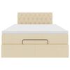 vidaXL Ottoman-Bett mit Matratze Creme 120x190 cm Stoff