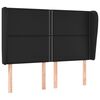 vidaXL Kopfteil mit Ohren Schwarz 147x23x118/128 cm Kunstleder