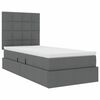 vidaXL Bett mit Stauraum und LED Dunkelgrau 100 x 200 cm Polyester