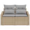 vidaXL Garten-Sofa mit Kissen 123 x 62 x 69 cm Poly-Rattan