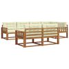 vidaXL Outdoor-Sofagarnitur mit Kissen 7 pcs Natur und Creme