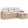vidaXL 4-tlg. Garten-Sofagarnitur mit Kissen Beige Poly Rattan