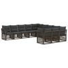 vidaXL Gartensofa-set 11 Stk. Grau Poly-Rattan
