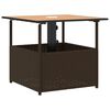 vidaXL Gartentisch mit Schirmloch Braun 55x55x46,5 cm Poly Rattan