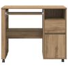 vidaXL Tisch mit Rollen Artisan-Eiche 91 x 50 x 77 cm Holzwerkstoff