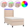 vidaXL Boxspringbett mit Matratze & LED Cappuccino-Braun 100x200cm