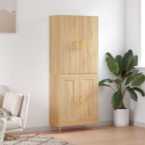 vidaXL Highboard Sonoma-Eiche 69,5x34x180 cm Holzwerkstoff