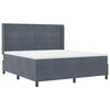 vidaXL Boxspringbett mit Matratze Dunkelgrau 180 x 200 cm Samt