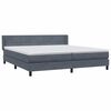 vidaXL Boxspringbett mit Matratze Dunkelgrau 180x210 cm Samt
