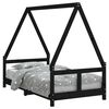 vidaXL Kinderbett Schwarz 80x160 cm Massivholz Kiefer