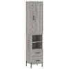 vidaXL Highboard Grau Sonoma 34,5x34x180 cm Holzwerkstoff