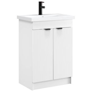 vidaXL Badezimmerm&ouml;bel-Set Wei&szlig; 56 x 37,5 x 81 cm Holzwerkstoff