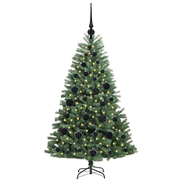 vidaXL K&uuml;nstlicher klappbarer Weihnachtsbaum mit 150 LEDs Gr&uuml;n 120 cm