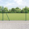 vidaXL Zaunpfosten Gr&uuml;n 50 x 1,6 m (13 mm Maschen) Stahl und PVC