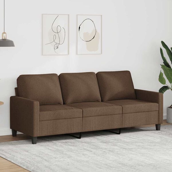vidaXL 3-Sitzer-Sofa Braun 180 cm Stoff