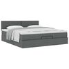 vidaXL Ottoman-Bett mit Matratze Dunkelgrau 200x200 cm Stoff