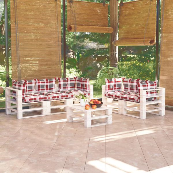 vidaXL 6-tlg. Garten-Lounge-Set aus Paletten mit Kissen Kiefernholz