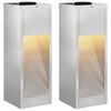 vidaXL Solar LED Wegeleuchte 2 Stk. Warmes Wei&szlig; 18 x 18 x 50 cm