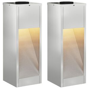 vidaXL Solar LED Wegeleuchte 2 Stk. Warmes Wei&szlig; 18 x 18 x 50 cm