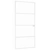 vidaXL Innentür Weiß 93x201,5 cm Hartglas & Aluminium Schlank