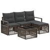 vidaXL Gartensofa-set 5 Stk. Grau Poly-Rattan