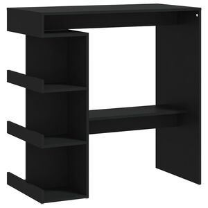 vidaXL Bartisch mit Regal Schwarz 100x50x101,5 cm Holzwerkstoff