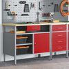 vidaXL Werkbank mit Schubladen mit Regal Rot und Grau 100 x 55 x 85 cm